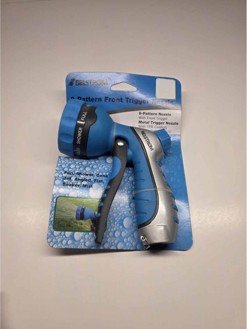 Belstrom Metal Front Trigger Garden Hose Sprayer Nozzle 8 Pattern - NEW